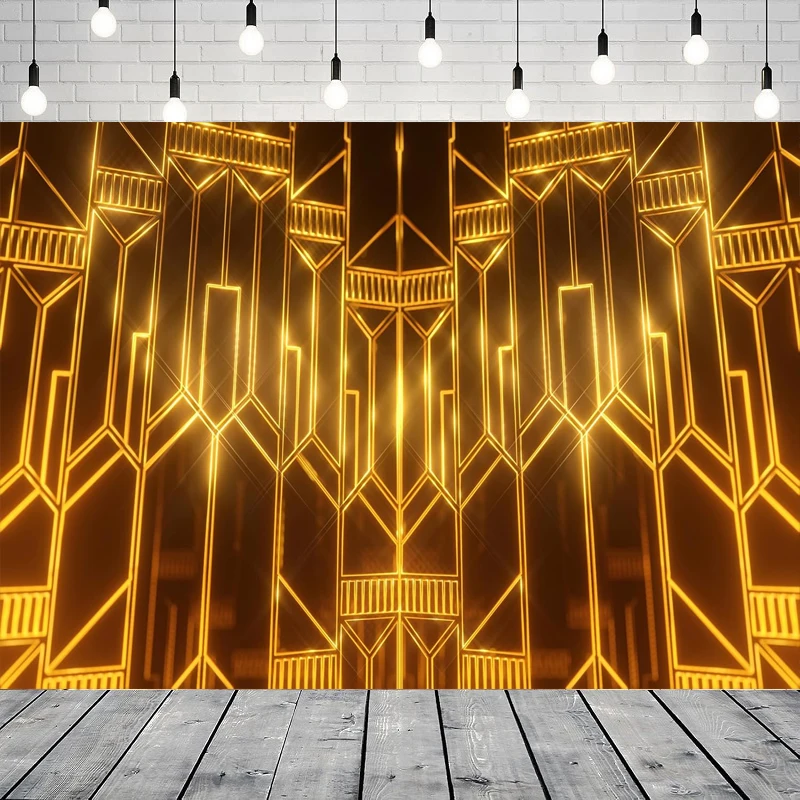 

The Great Gatsby Photography Backdrop Roaring 20's Themed Dance Black Gold Art Event Birthday Party Portrait Shooting Background