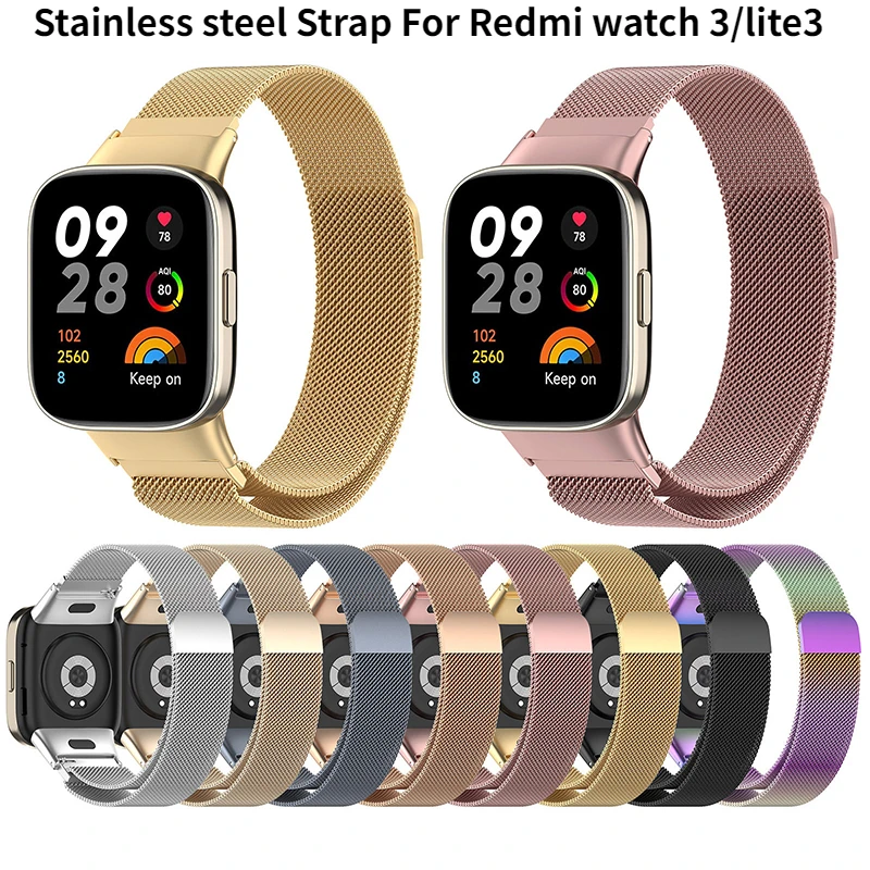 

Stainless steel Metal Strap For Redmi watch 3 Smartwatch Bracelet watchband For Mi watch 3 lite/active /youth Correa Band