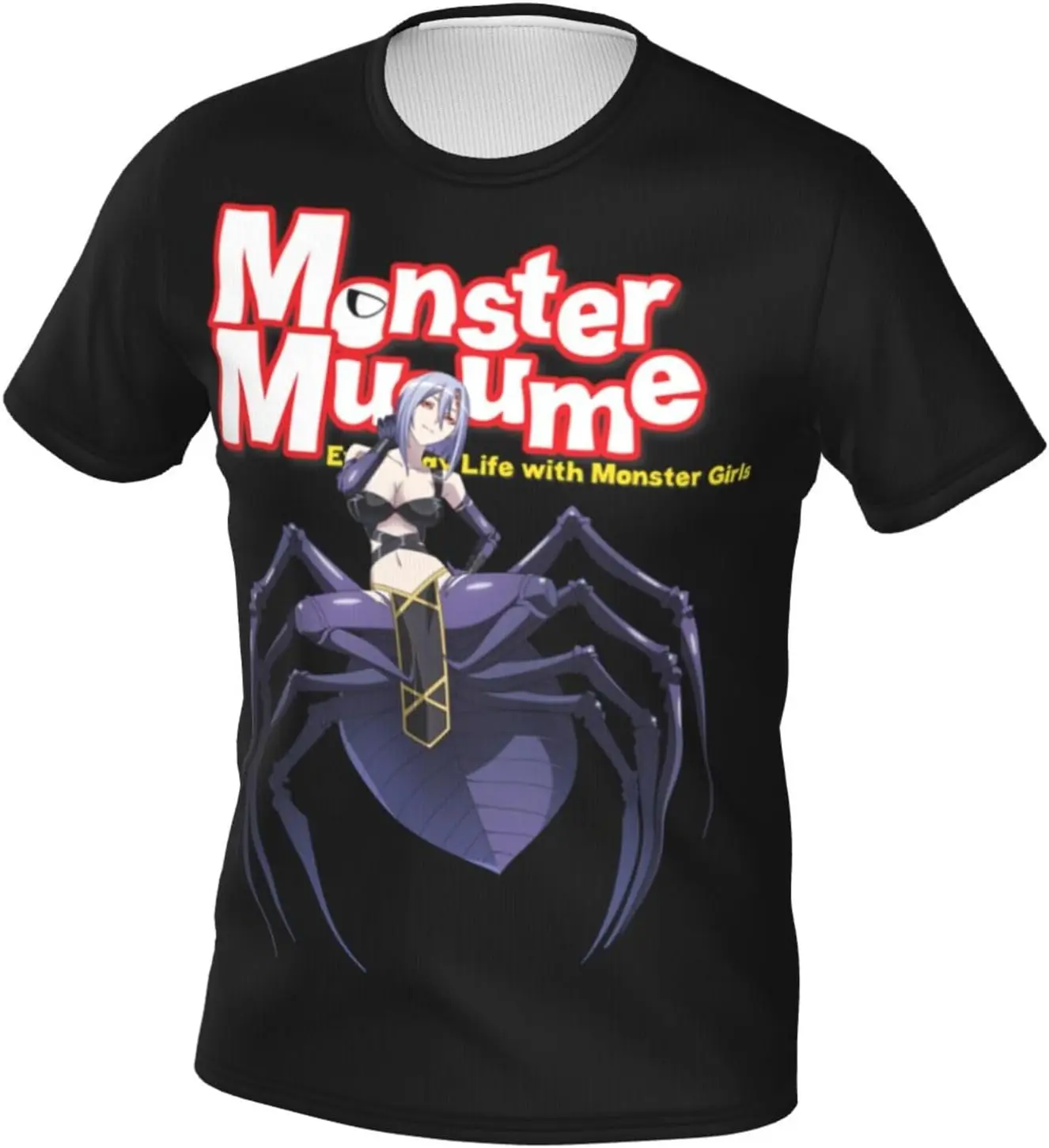 Anime T Shirts Monster Musume Rachnera Mens Summer Cotton Tee Crew Neck Short Sleeve Clothes