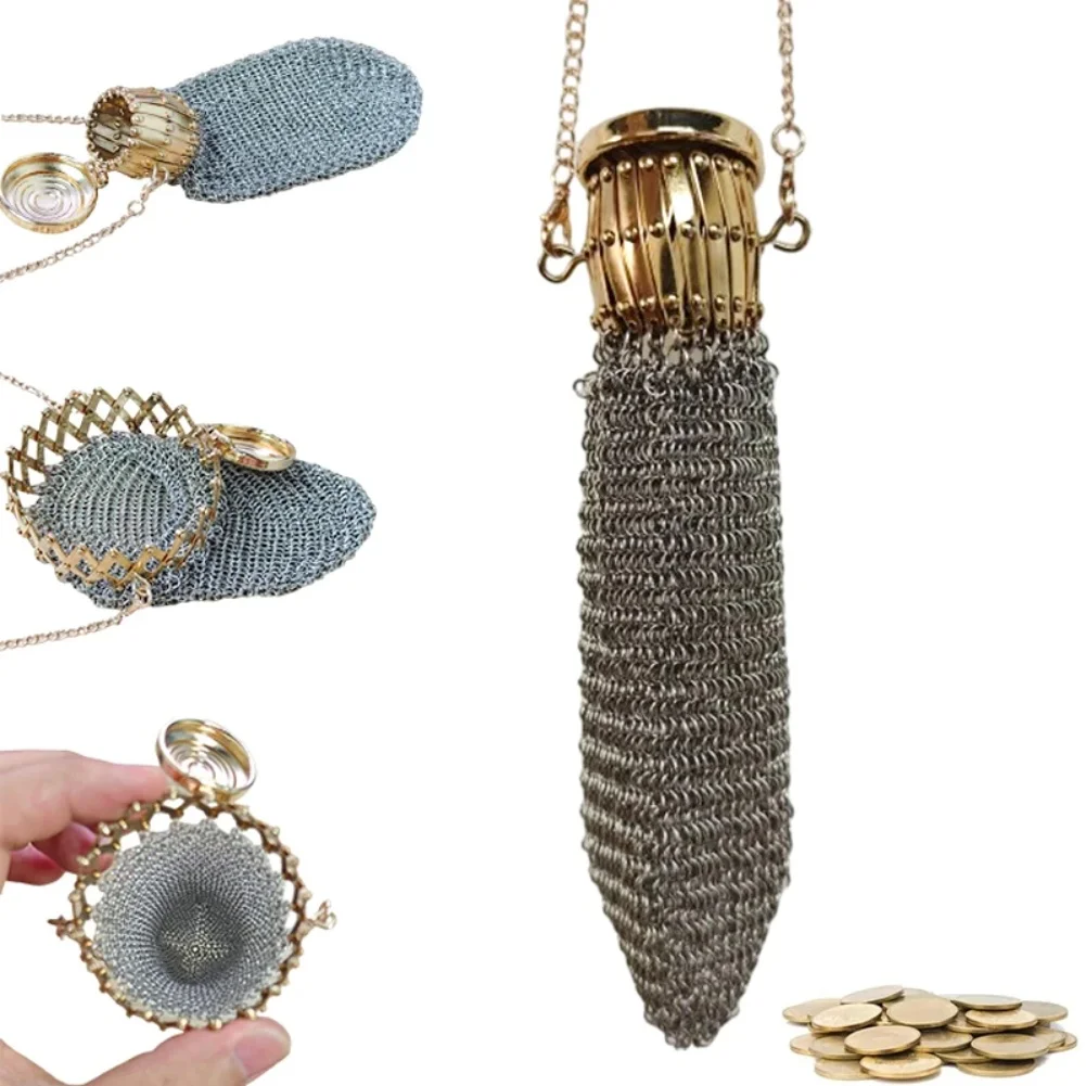 

Mini Antique Coin Box British Coin Purse Bag Fashion Double Mesh Vintage Wallet 10*7.8cm Applicable To Collection Addition