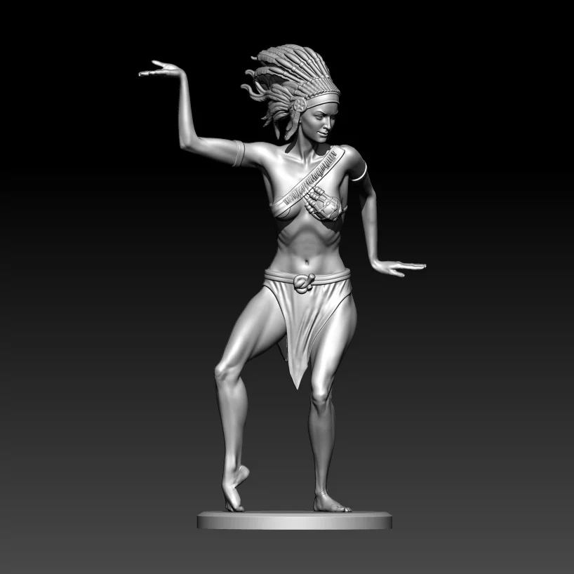 1/18 100mm 1/24 75mm Resin Model Tribe Dancing Girl Unpainted Figure No Color RW-1089