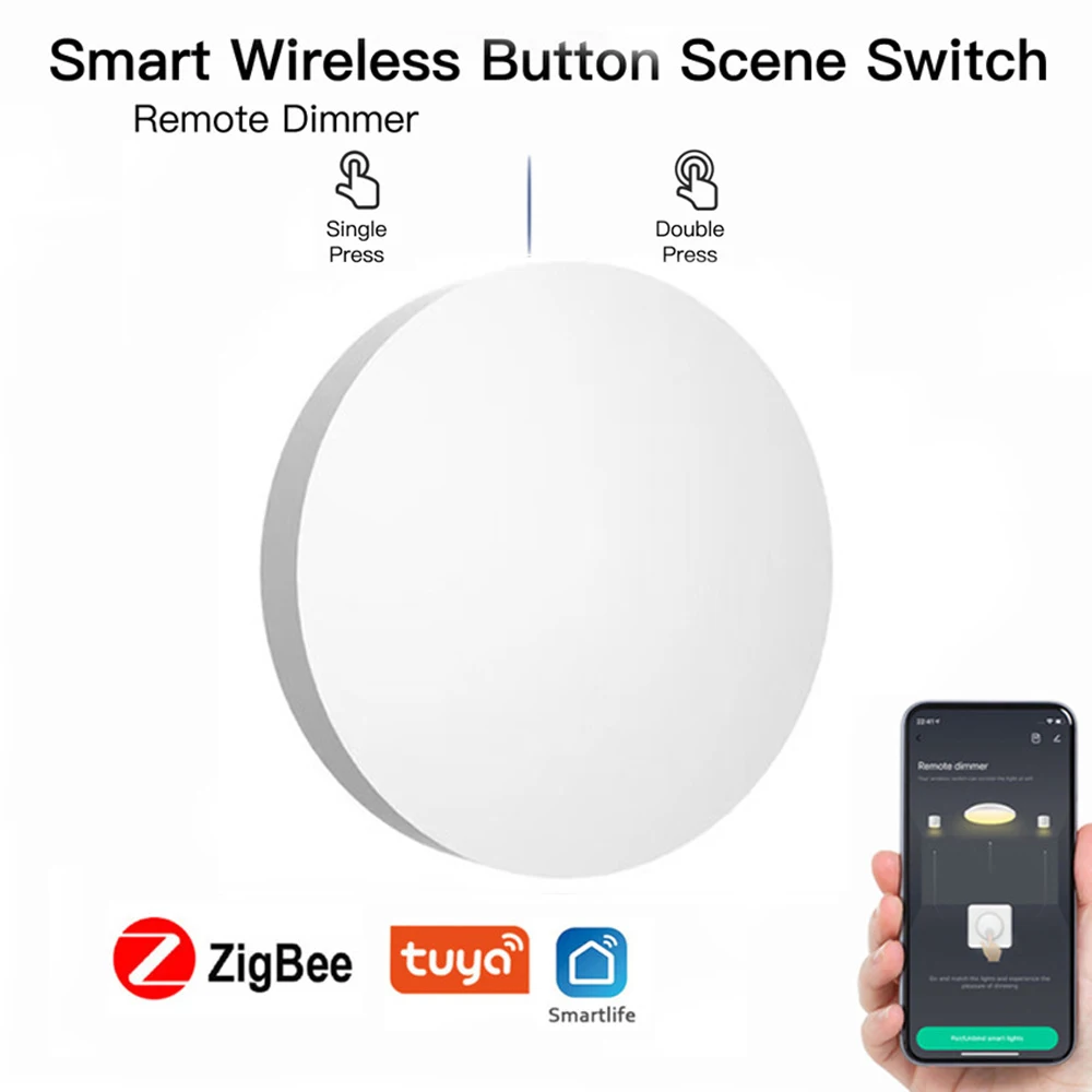 

Smart Button Scene Switch Tuya ZigBee Wireless Remote on off Key Controller Multi-scene Linkage Smart Life