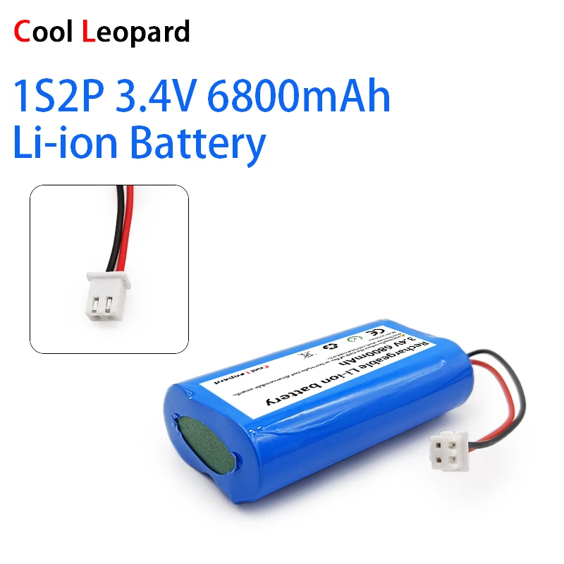 

New 1S2P 18650 3.4V 6800mAh Lithium Ion Battery,For RC Toy Helicopter/Aircraft/Car/Boat/Gun Battery With 2P Plug,Built-in BMS