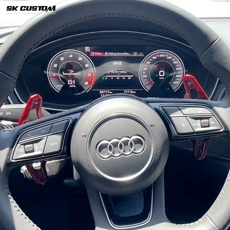 SK CUSTOM For Audi Carbon Fiber Steering Wheel Shift Pads  Replacement Installation A3A4S5 RS3 B8 A6 TT R8 Modified Shift Pads