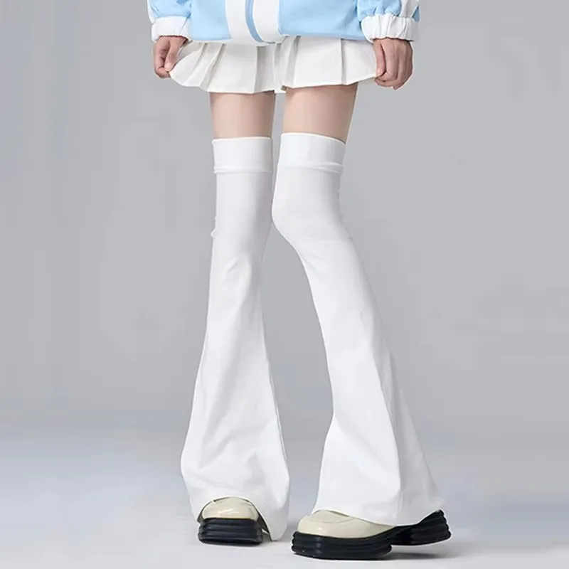 Y2K Leg Stockings Elasticity Slimming Knee Socks Japanese Style Spicy Femboy Over The Knee Horn Shaped Cuffs Sexy Accessories