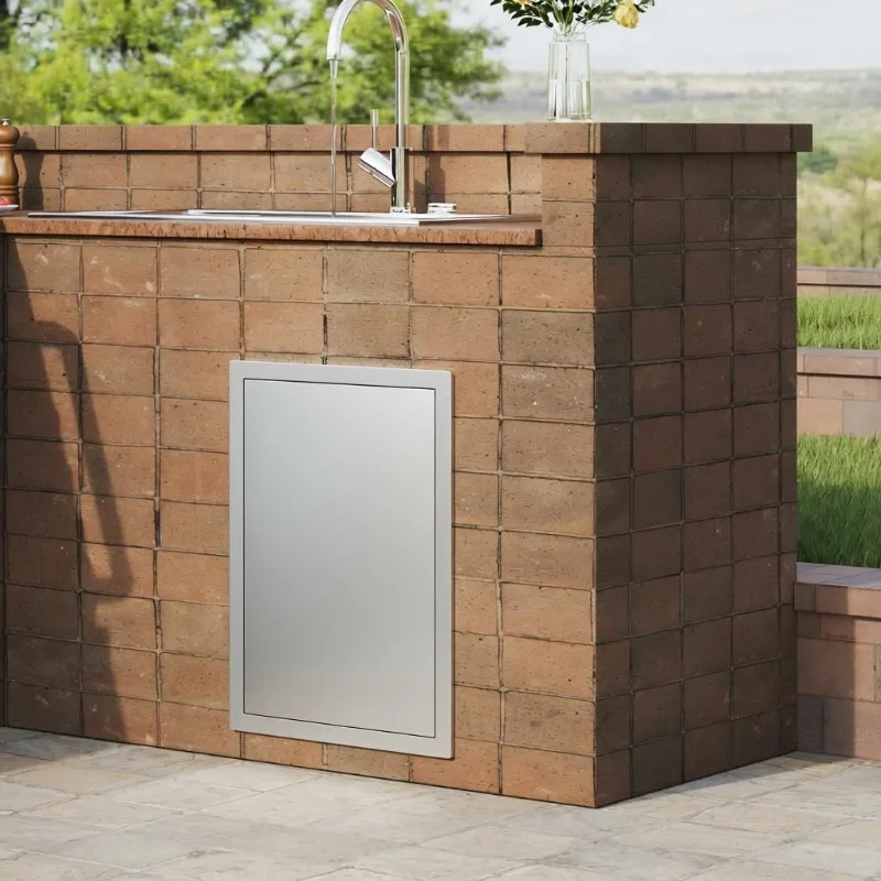 

Выдвижной мусорный ящик 17.7x22.8 дюйма, мусорное ведро с выдвижным поддоном, из нержавеющей стали, с ручкой для O