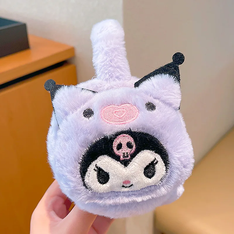 Sanrio Anime Cartoon Children Earmuffs Cinnamoroll Kuromi My Melody Serie Warm Thick Plush Earmuffs Winter Kids Birthday Gift