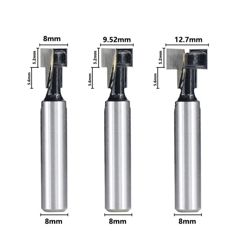 Bit Lubang Kunci 6Mm 8Mm Shank T-slot Milling Cutter Carbide End Mill ASX Work Router Bit