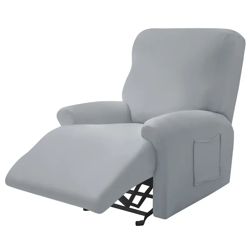1/2/3 Seater Solid Color Elastic Recliner Sofa Cover Classic Style Chair Covers Removable Couch Armchair Slipcovers for Home