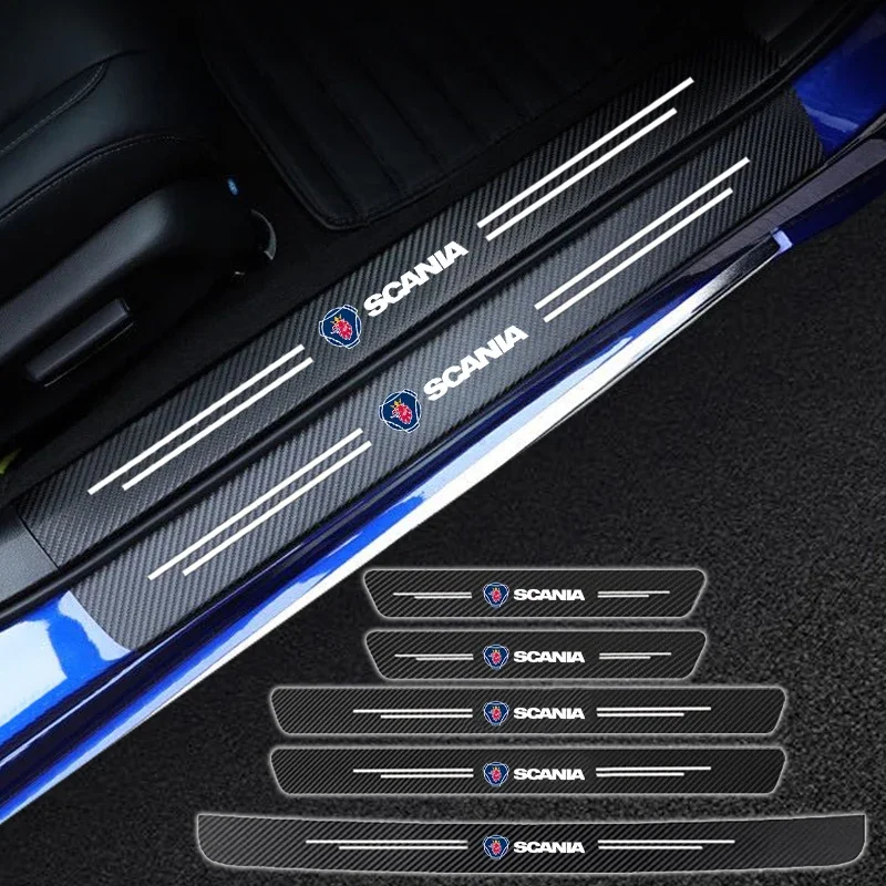 Car Door Sill Protector Carbon Fiber Threshold Decals Bumper Stickers For Scania K250 K280 K310 K320 K490 SERIE G P S SerieX