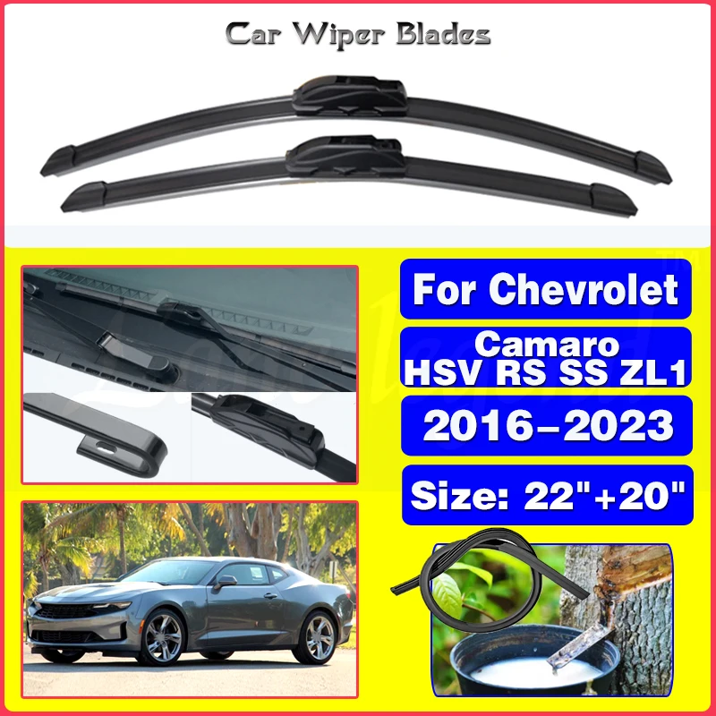 

For Chevrolet Camaro 2016 - 2023 HSV RS SS ZL1 Front Wiper Blades Window Windshield Windscreen Brush Car Accessories 22"+20"