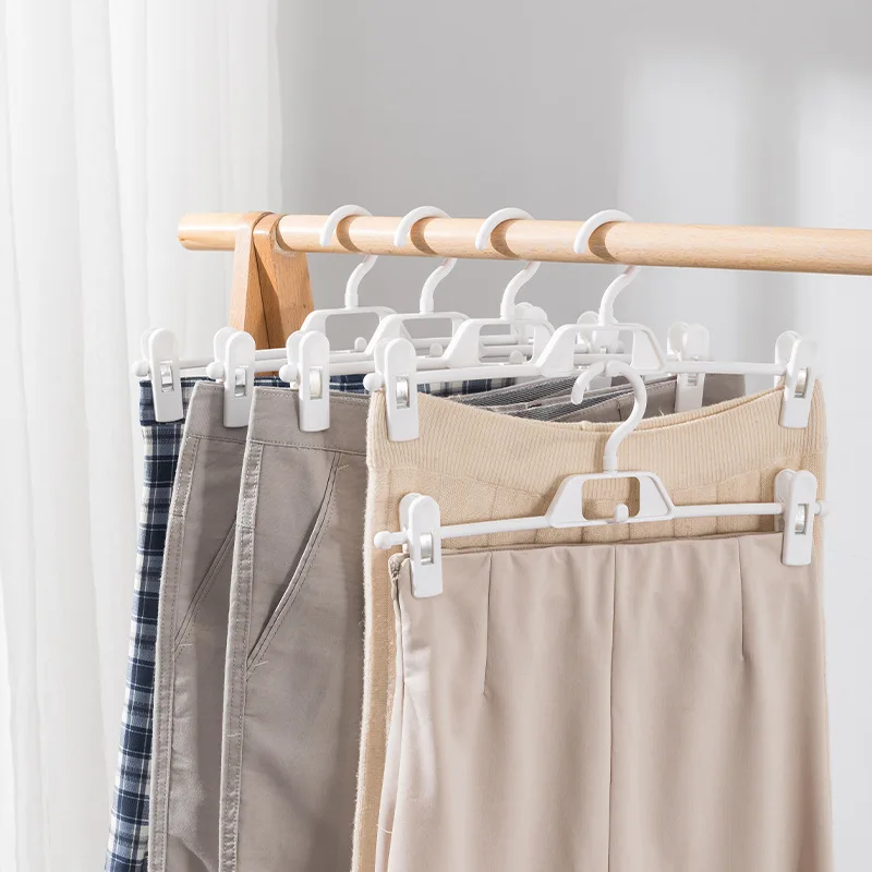 

5Pcs Non Marking Household Pants Clip Hanger Clip Pants Hanger Continuous Hanging Folding Wardrobe Special Underwear Rack