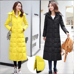 2022 New Lengthened Down Jacket Women's Over-the-knee Thickened Over-length Fashion Slim Winter Coat Tide