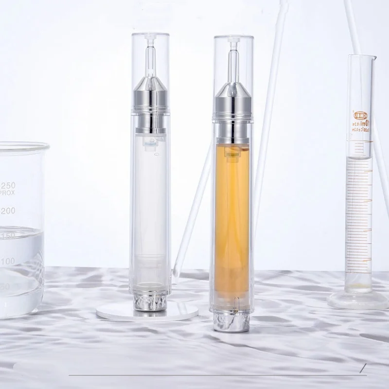 10-50PCS 5/10/15ML Empty Cosmetic Syringe Bottle Water-light Needle Airless Tube Essecce Eye Cream Emulsion Vacuum Container
