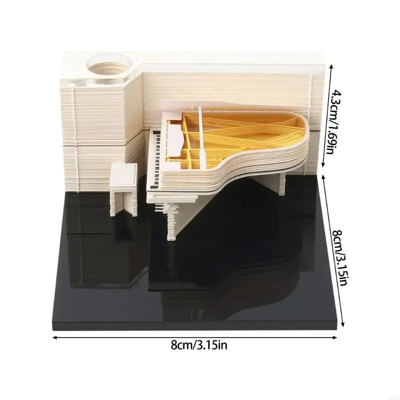 Y5LB Tall Quality 3D Piano Theme Weekly Note Pad Desk Decoration For Computer Study Room 6