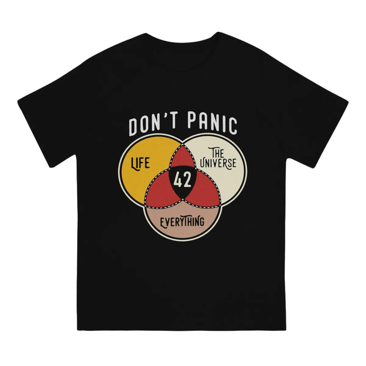 42 The Answer To Life The Universe And Everything Panic T Shirt Harajuku Graphic Men's Tshirt Polyester Men Tops