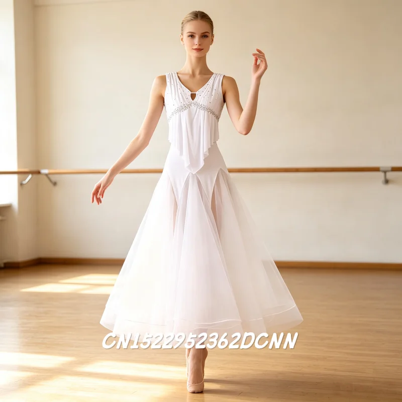 Women's Ballroom Dance Dress National Standard Waltz Big Swing Tango Modern Dance Competition Costume for Parties