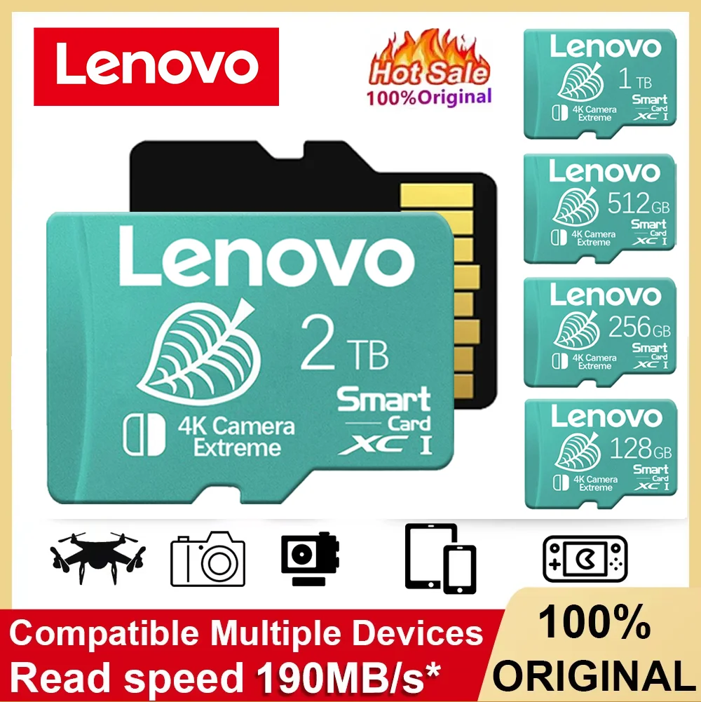 Lenovo 2TB SD Memory Card 1TB 512GB 256GB A2 U3 Micro TF SD Card 128GB 64GB High Speed MLC TF Card For Nintendo switch games