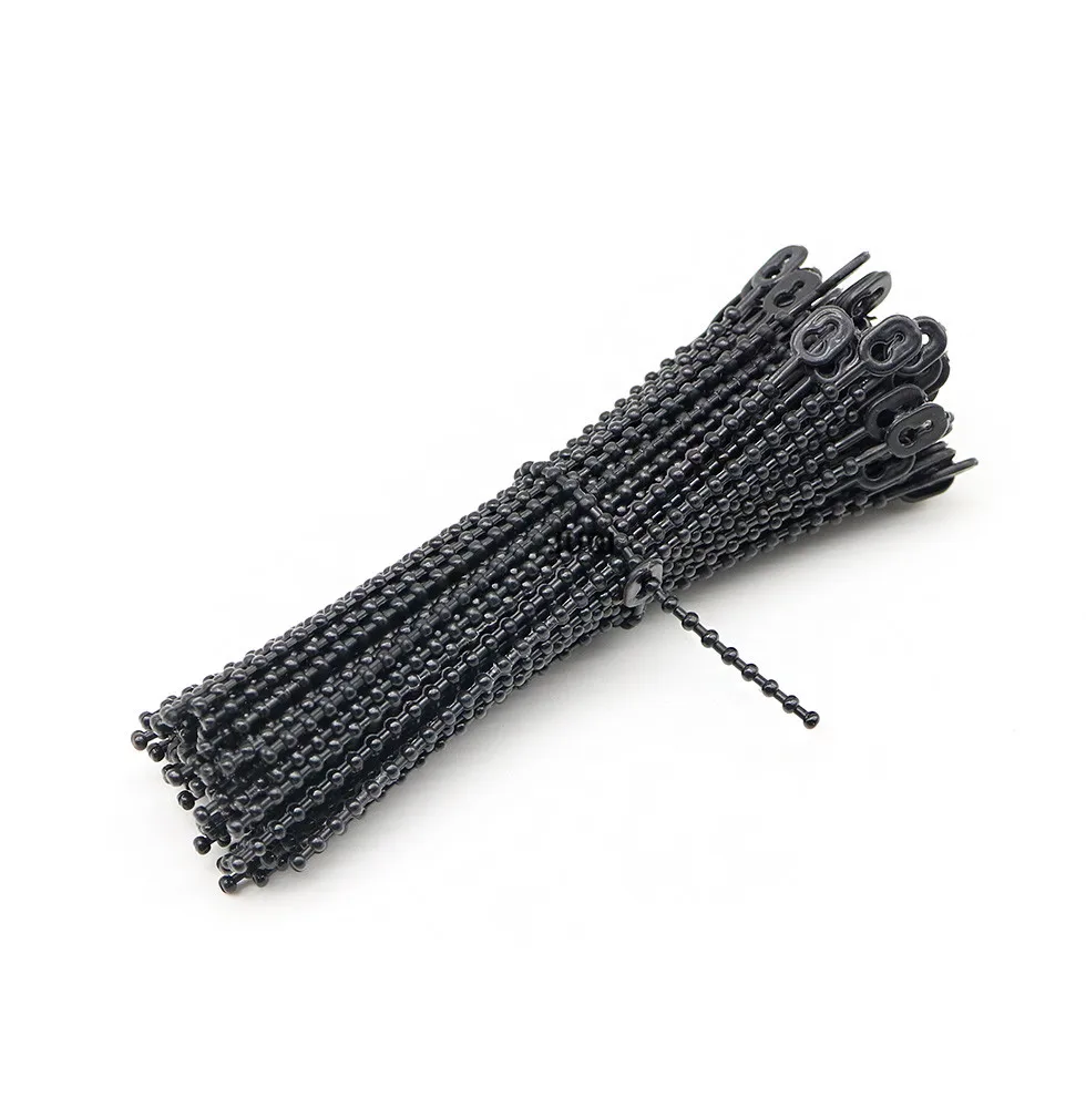 100PCS bead nylon strap can be reused and can be loosened to fix the strap. Black round bead nylon strap 3x100mm 3X150MM 3x180mm