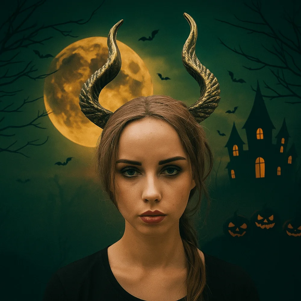 Cool corne de bœuf cornes d'halloween bandeau série sombre Halloween chapeaux Cosplay bandeau PU Halloween cheveux cerceau mascarade fête