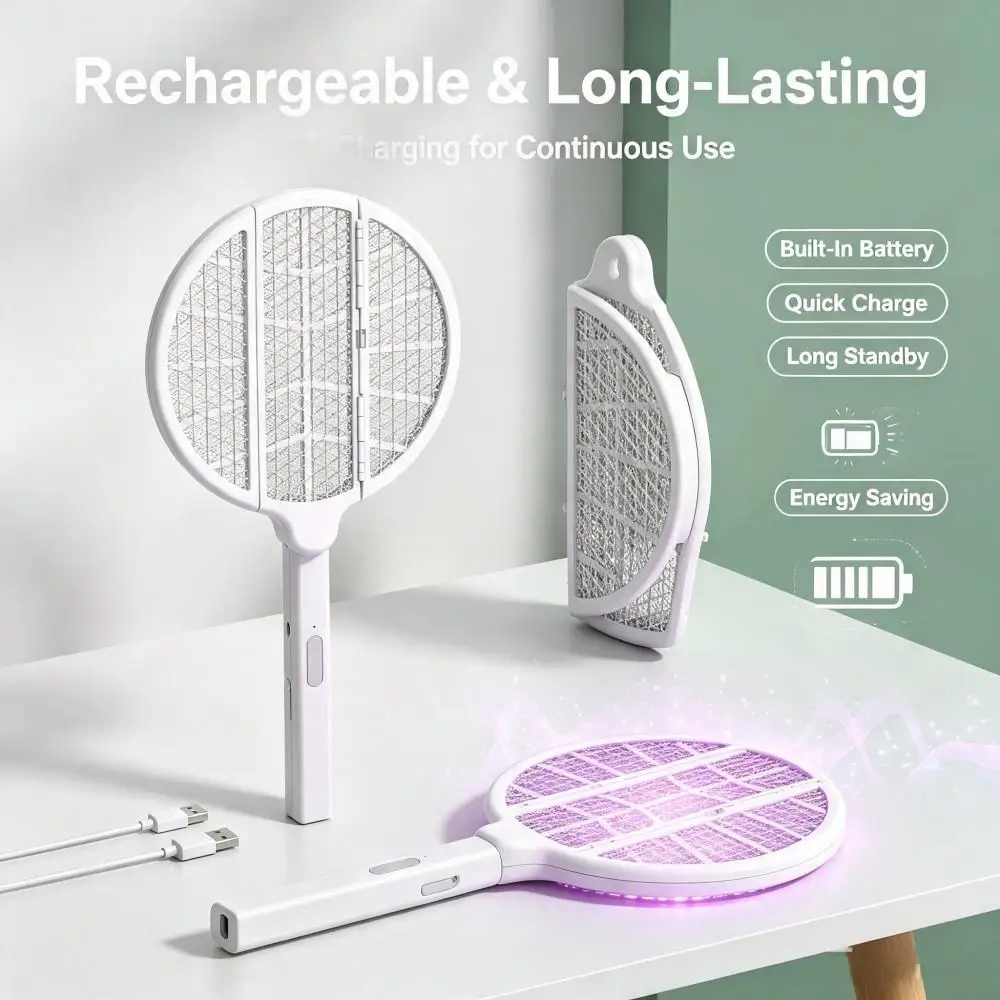 Foldable 2 in 1 Mosquito Killer, USB Charging 360° Insect Trap Portable Bug Zapper for Bedroom Camping Household Pest Control ﻿