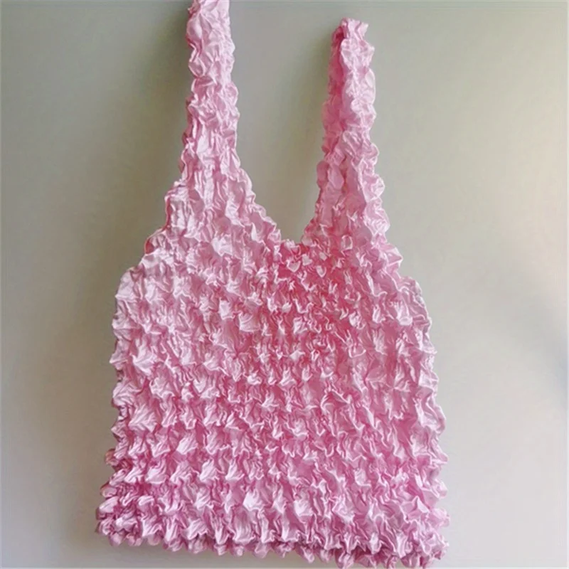 Magic Stretch Tote Bag, Retractable Ruched Handbag, Large Capacity Shopping Bags