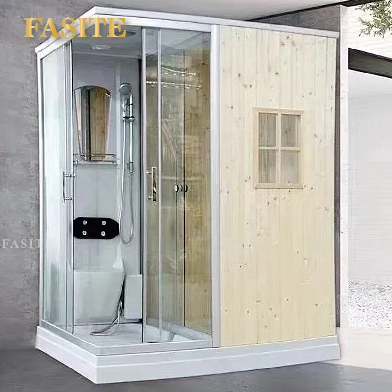 for Integrated Sweat Sauna Integral Shower Room Bathroom Glass Bath with Steam Room Household Dry Steam Room