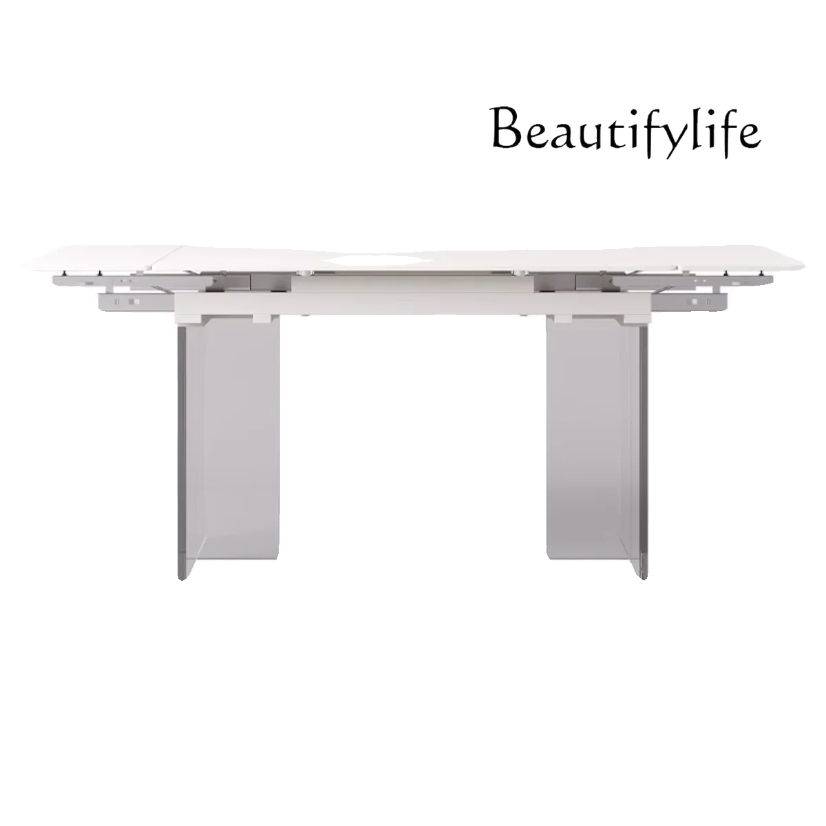 X36 Acrylic Suspension Multi-functional Folding Telescopic Rock Slab Dining Table Modern Simple Small Apartment Dining Table