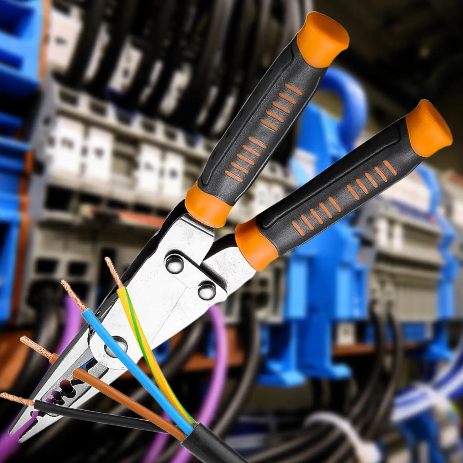 Abisolierzange, 2-in-1-Schere, Werkzeug, Schneidezange für elektrische Arbeiten, Abisolieren, Schneiden, Crimpen, Schälen, Drähte, Kabelbrechen