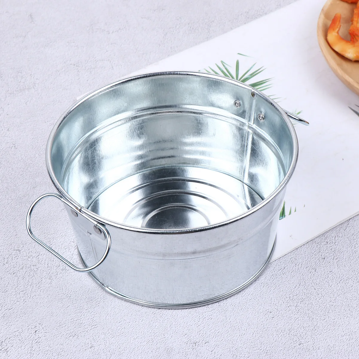 

Fries Bucket Food Grade Metal Restaurant Bar Snack Serving Mini Container Ice Storage Barrel Drink Cooler