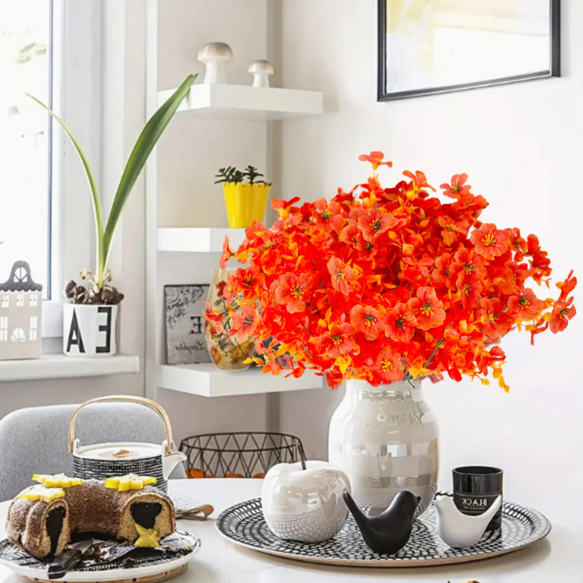 باقة زهور صناعية من الأوكالبتوس البنفسجي ذات 7 رؤوس - تحت عنوان الخريف للحفلات والمهرجانات وديكور المنزل #1