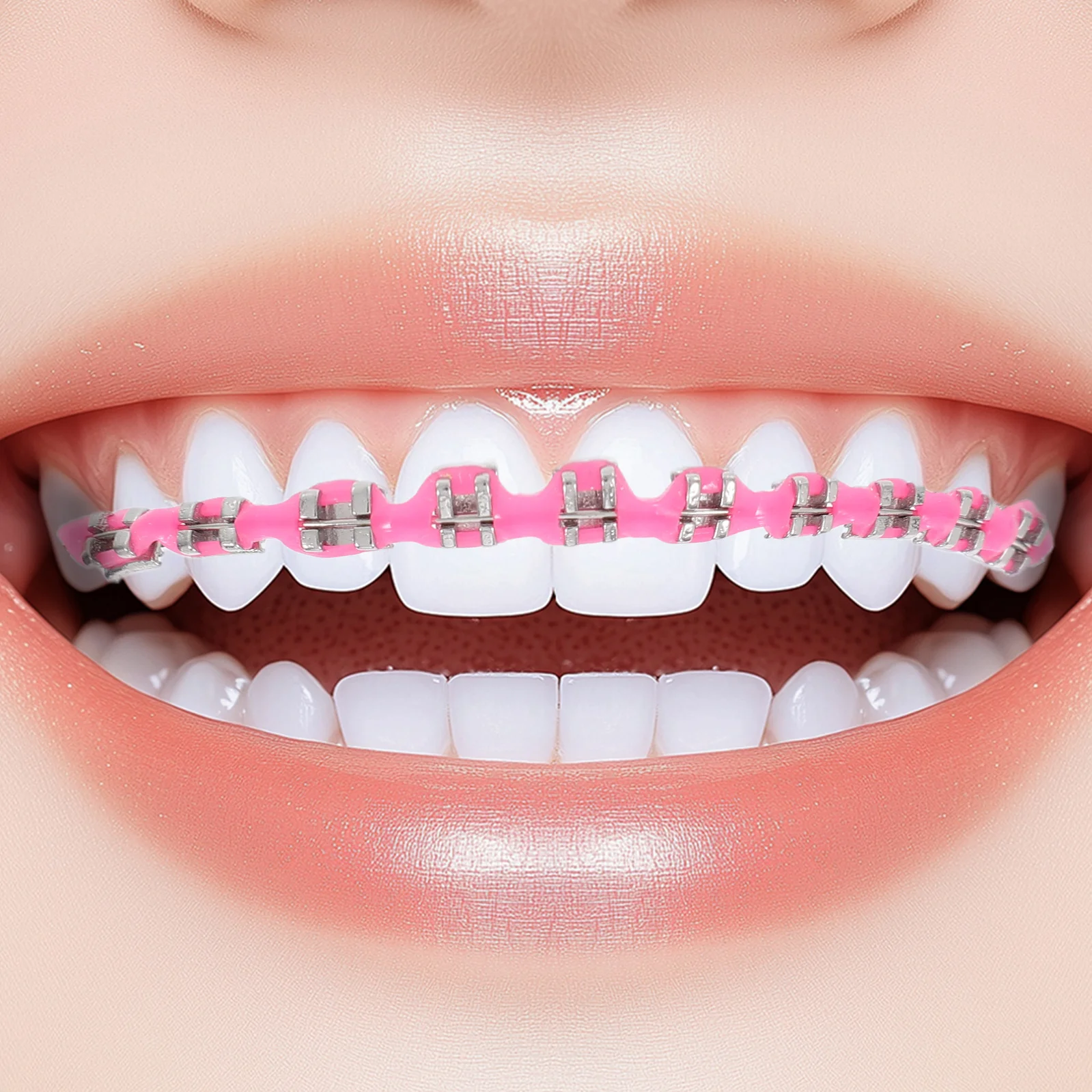 

2Pcs Dental Decoration Braces Ornament Portable Comfortable Fit Easy Install Removable Braces Bands Ligature Ties