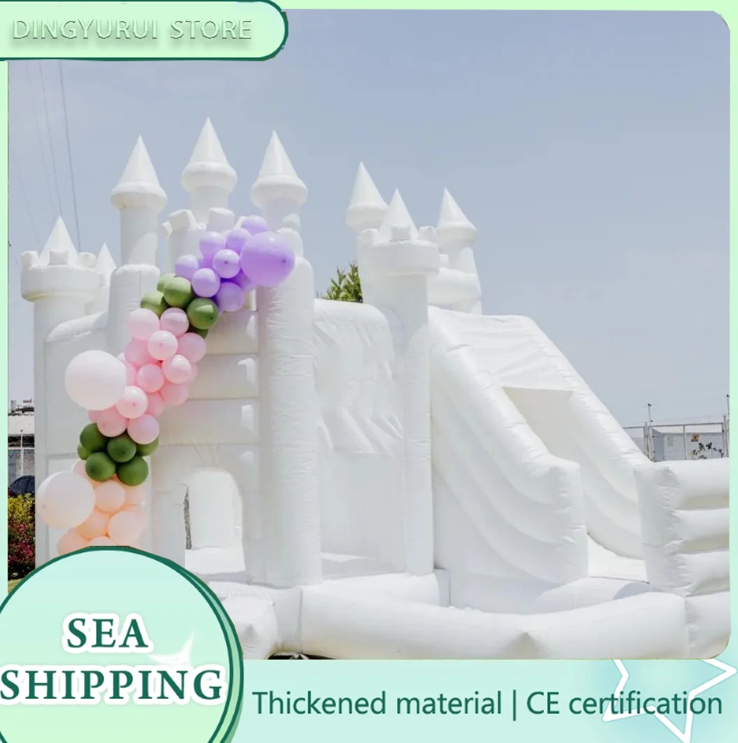 

White Bounce Castle Princess Castle for Birthday Wedding Outdoor Party Commercial Grade Kids Playhouse with Blower