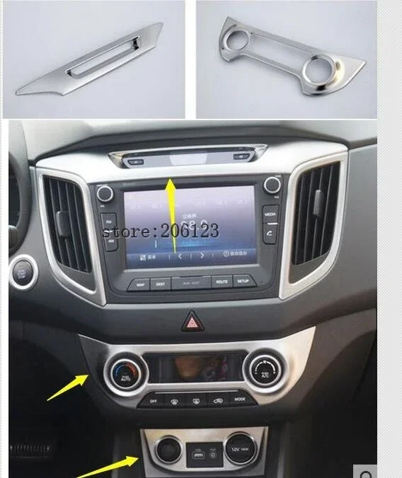 Center Console Panel Stickers Sequin Frame Interior Decoration For Hyundai Creta IX25 2016 Auto Accessories Car-styling