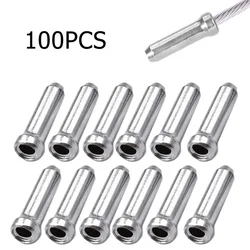 100×Bicycle Brake Shifter Cable Tip Aluminum Brake Line Derailleur Shift Inner Wire End Cap Tip Crimp MTB/Bicycle Accessories