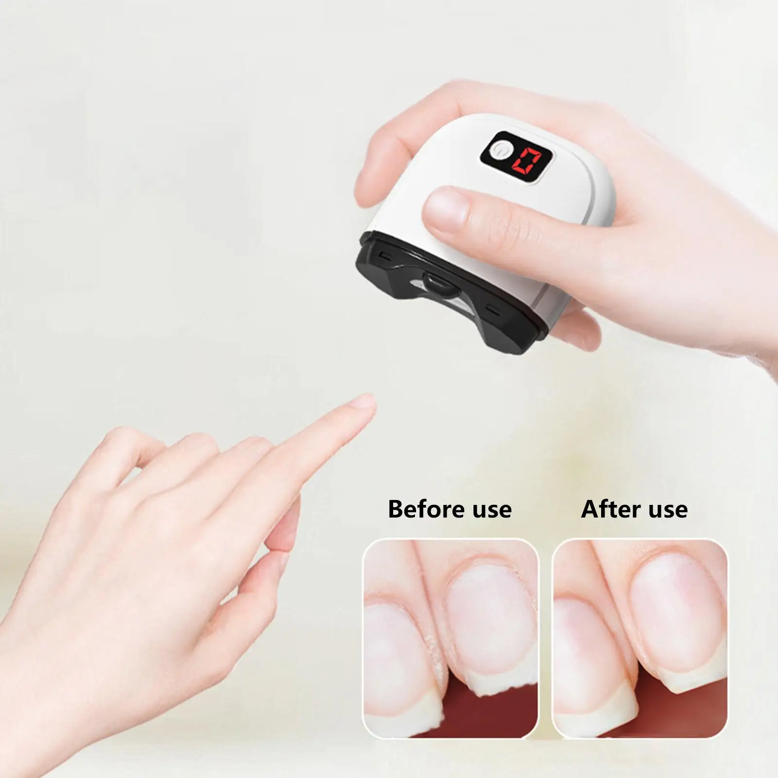 Automatischer Nagelknipser mit LED-Licht, elektrischer Polierer und Maniküre-Schleifer für Babys, Senioren, Finger- und Zehennägel, Maniküre – Detail 16