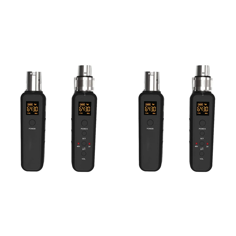 

2025 New-2X Uhf Wireless Microphone Converter Xlr Transmitter Receiver For Guitar Transmitter Receiver Adapter 540-590Mhz