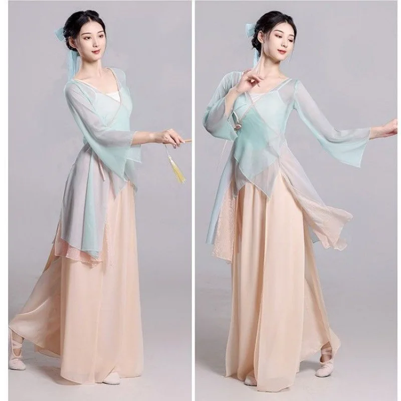 N ü wa pants, classical dance performance attire, flowing gauze clothing, Chinese dance practice suit, body charm, immortal qi,