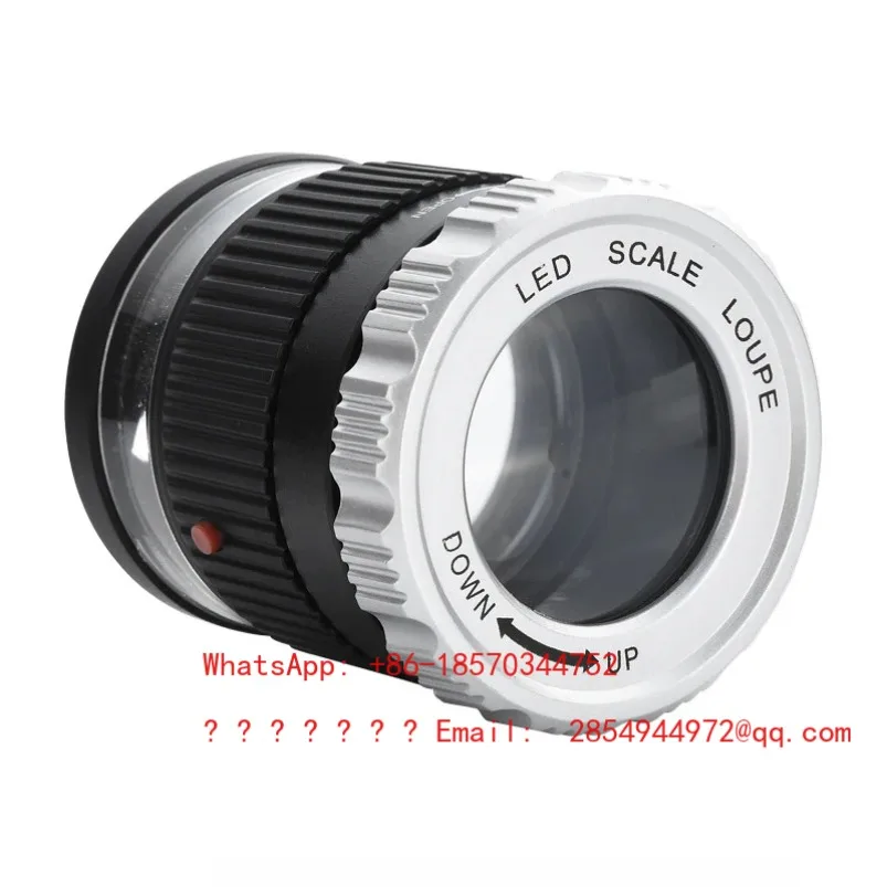 2026     40X Double Lens Magnifying Glass with Scale with Lamp High Definition Portable Jewelry Identification