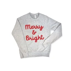 Merry and Bright  Christmas Ski Sweater Holiday harajuku Sweater Winter Sweatshirt 100% cotton Unisex kawaii y2k Drop shipping