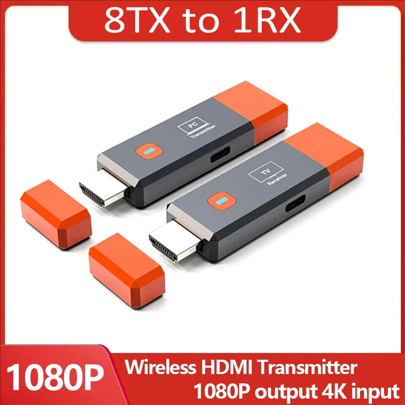 Wireless Transmitter & Receiver, 4K Decode Input 1080P@60Hz Output, Ultra-Low Latency  Plug & Play for Gaming, Home Theater