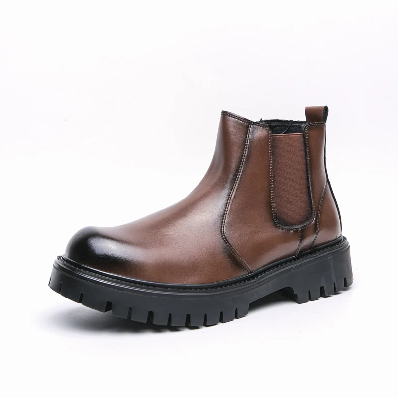 

Men High Top Boots PU Thick Sole Comfortable Non Slip Classic Business Men Boots