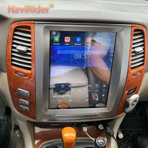 테슬라 스크린 안드로이드 라디오 오토라디오, 도이타 랜드 크루저 100 2003, 렉서스 LX470 GPS 카플레이 멀티미디어 비디오 플레이어, 128GB