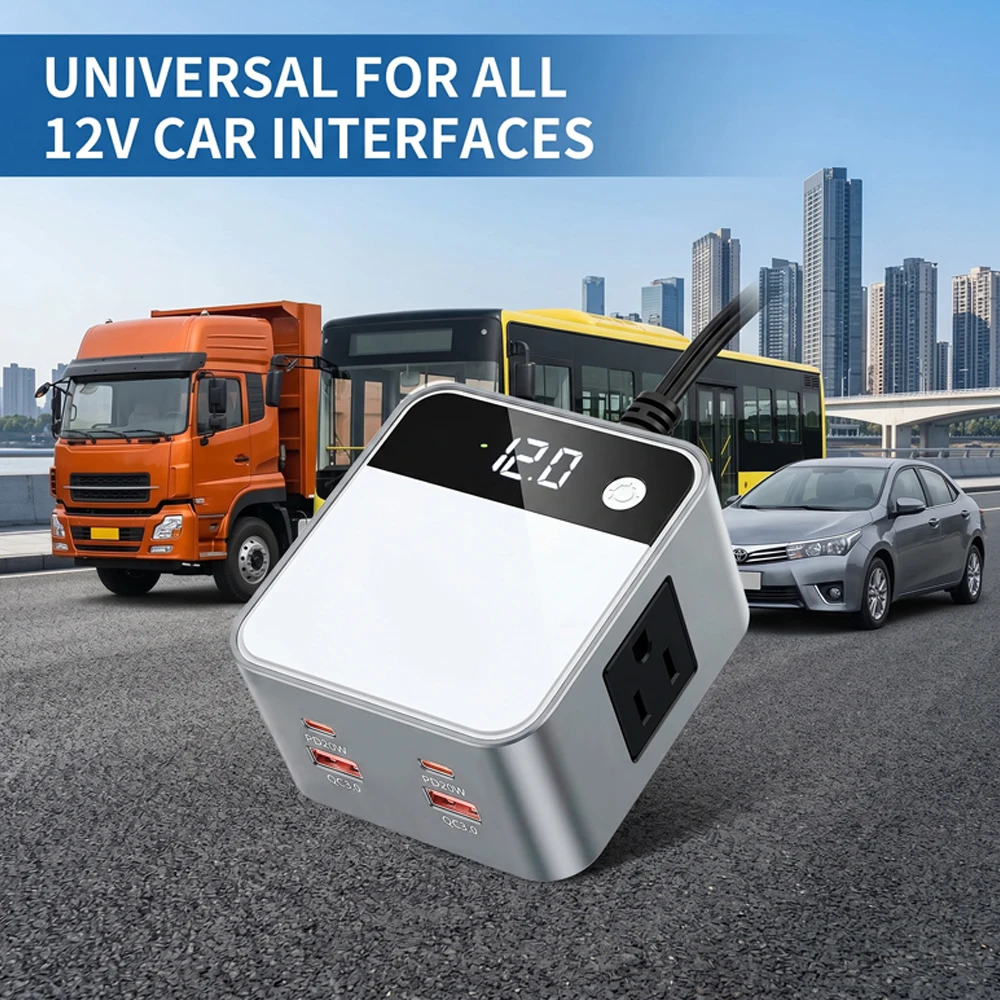 200W Car High-power Inverter DC 12V to AC 220V 230V Voltage Transformer Portable Car Power Conversion