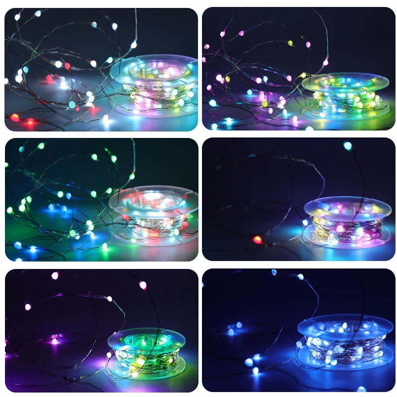 5/10/20M USB Christmas Lights String  Music WS2812B IC RGB  Christmas Decoration New Year fairy lights Garden led light strip