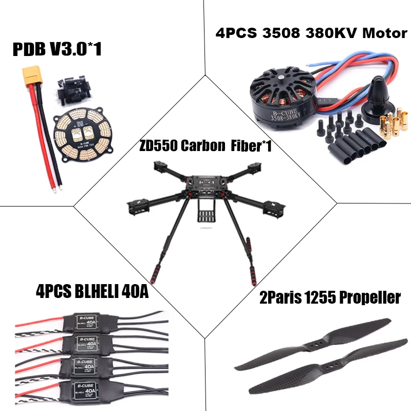 Rctosky F550 Hexa Frame Flight Control Carbon Ardupilot Radio Telemetry Quadcopter Blheli 40A Esc 3508 380KV Motor Ardupilot