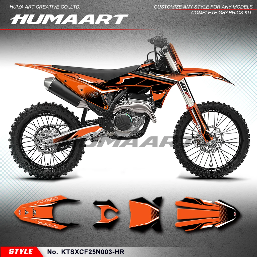 

Набор графических наклеек HUMAART Racing для KTM 125 250 300 SX SXF XC XCF 2025 2026 и SXF 250 FACTORY EDITION 2024, KTSXCF25N003-HR