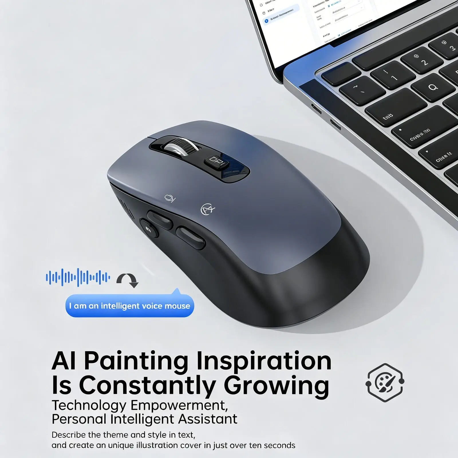 Global Universal AI Smart Voice Mouse Wireless Bluetooth Dual-Mode Typing & Translation Intelligent Creation Computer 2.4G Mice