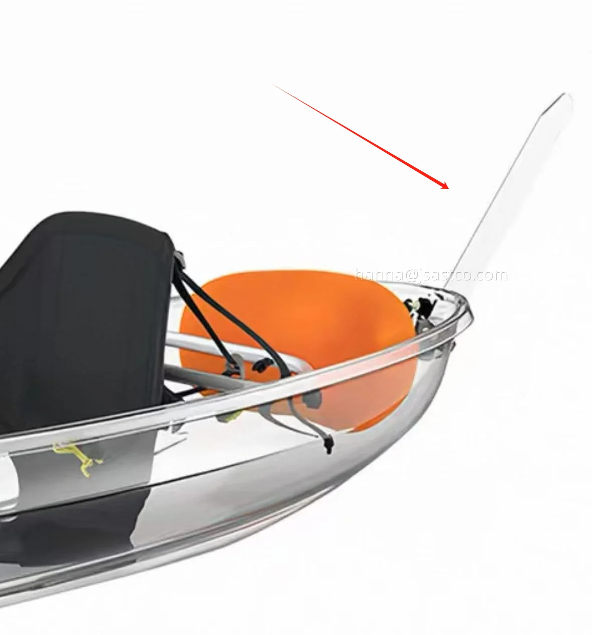 Transparent Kayak Rudder Steering Fin Clear Boat Tail Rudder Adjustable Direction Control System for Canoe Kayak
