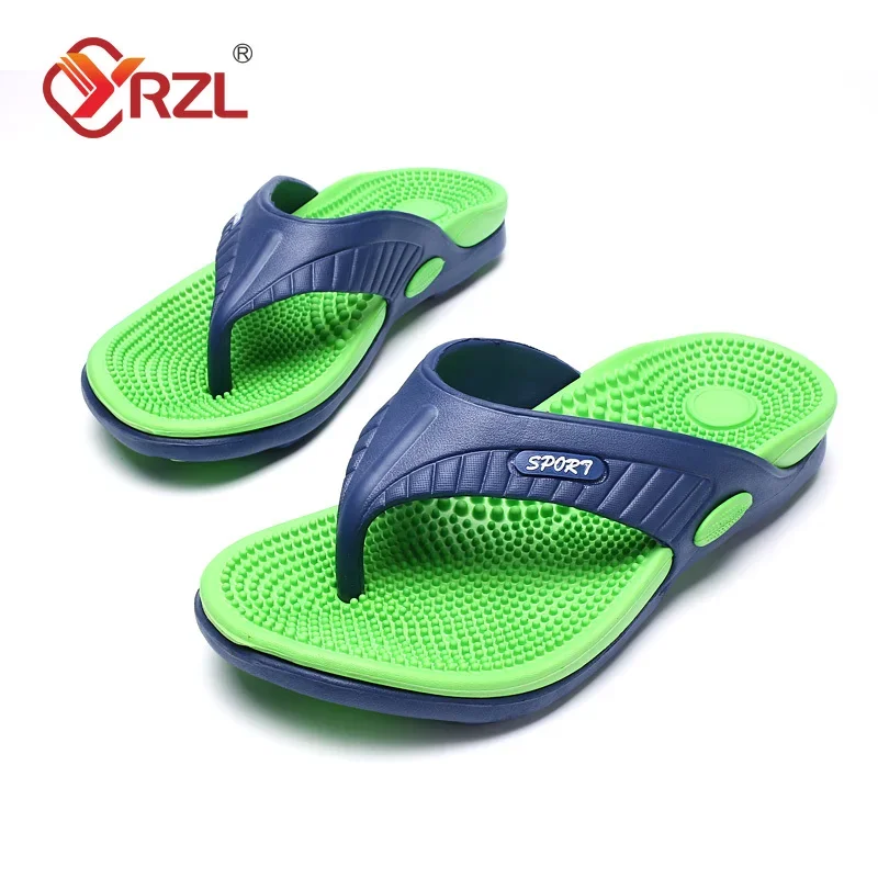 YRZL Men's Flip Flops Massage Granule Men Slippers Comfortable Beach Sandals Men Casual Shoes House Flip Flops Bathroom Shoes